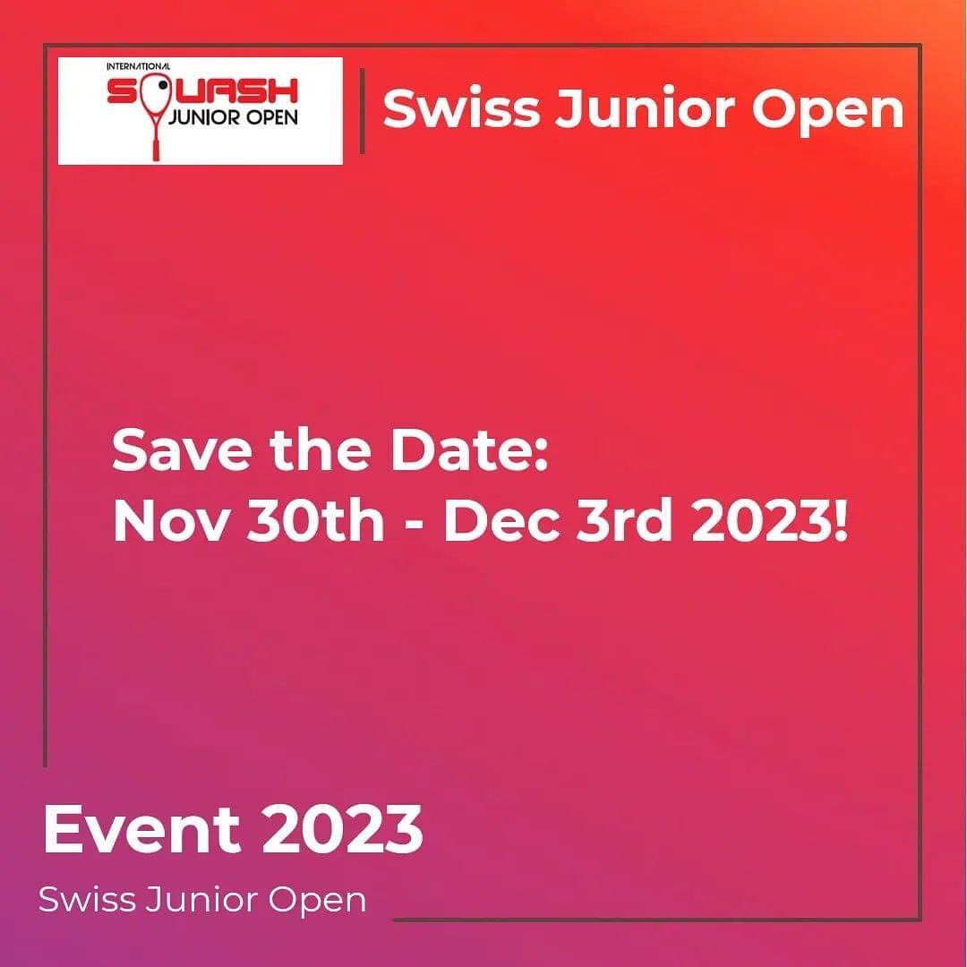 Сьогодні в Швейцарії розпочинається юнацький сквош турнір Swiss Junior Open 2023! Сьогодні в Швейцарії розпочинається юнацький сквош турнір Swiss Junior Open 2023!